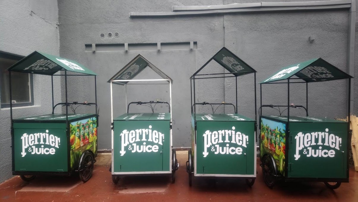 Location de 4 Triporteurs (KV3 & KV4) pour Perrier